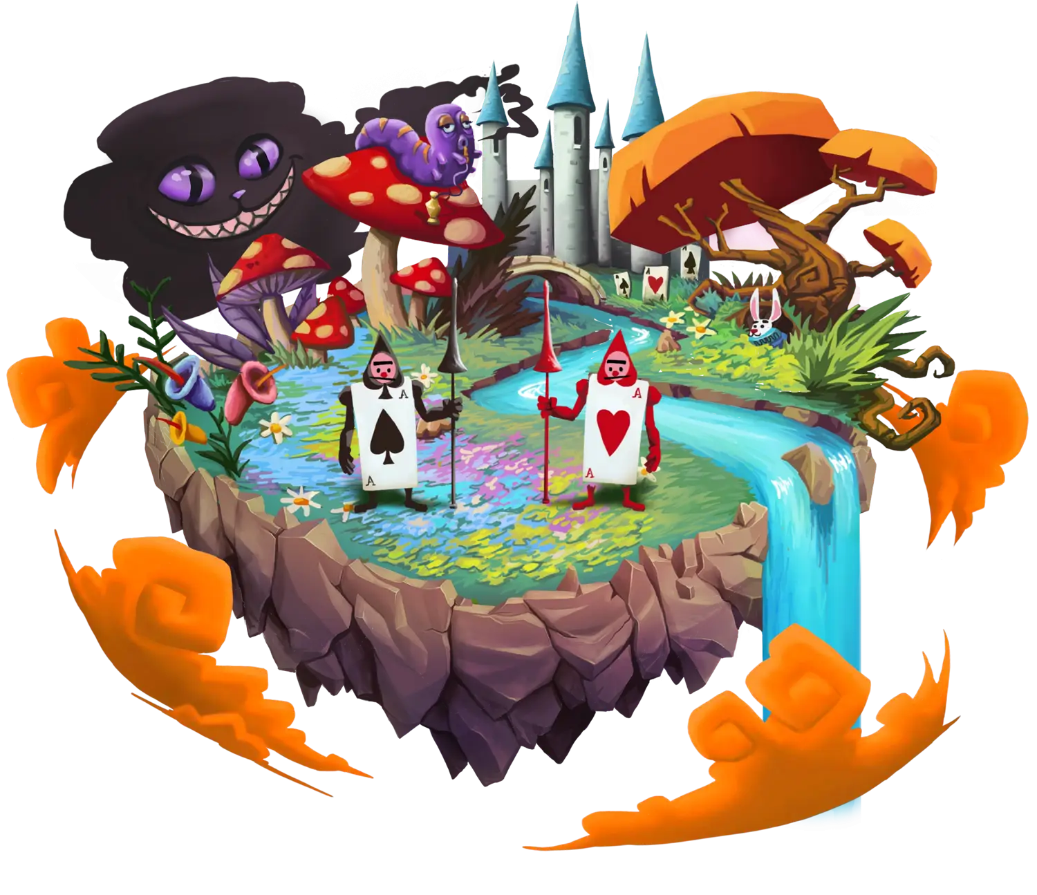 Whimsical Fantasy Landscape Illustration