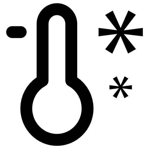 Cold Temperature Symbol with Snowflake