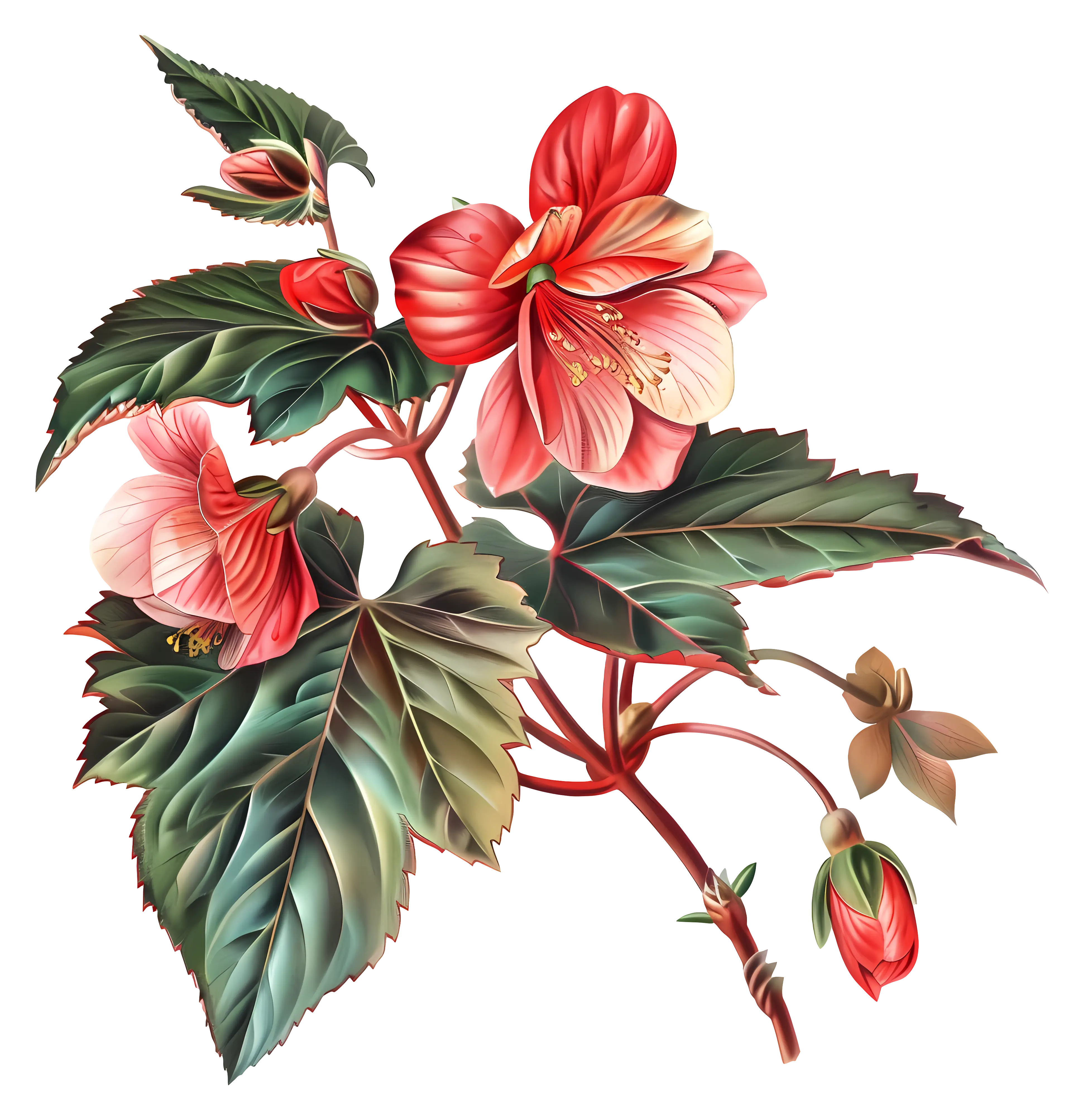 Blooming Red Hibiscus Plant