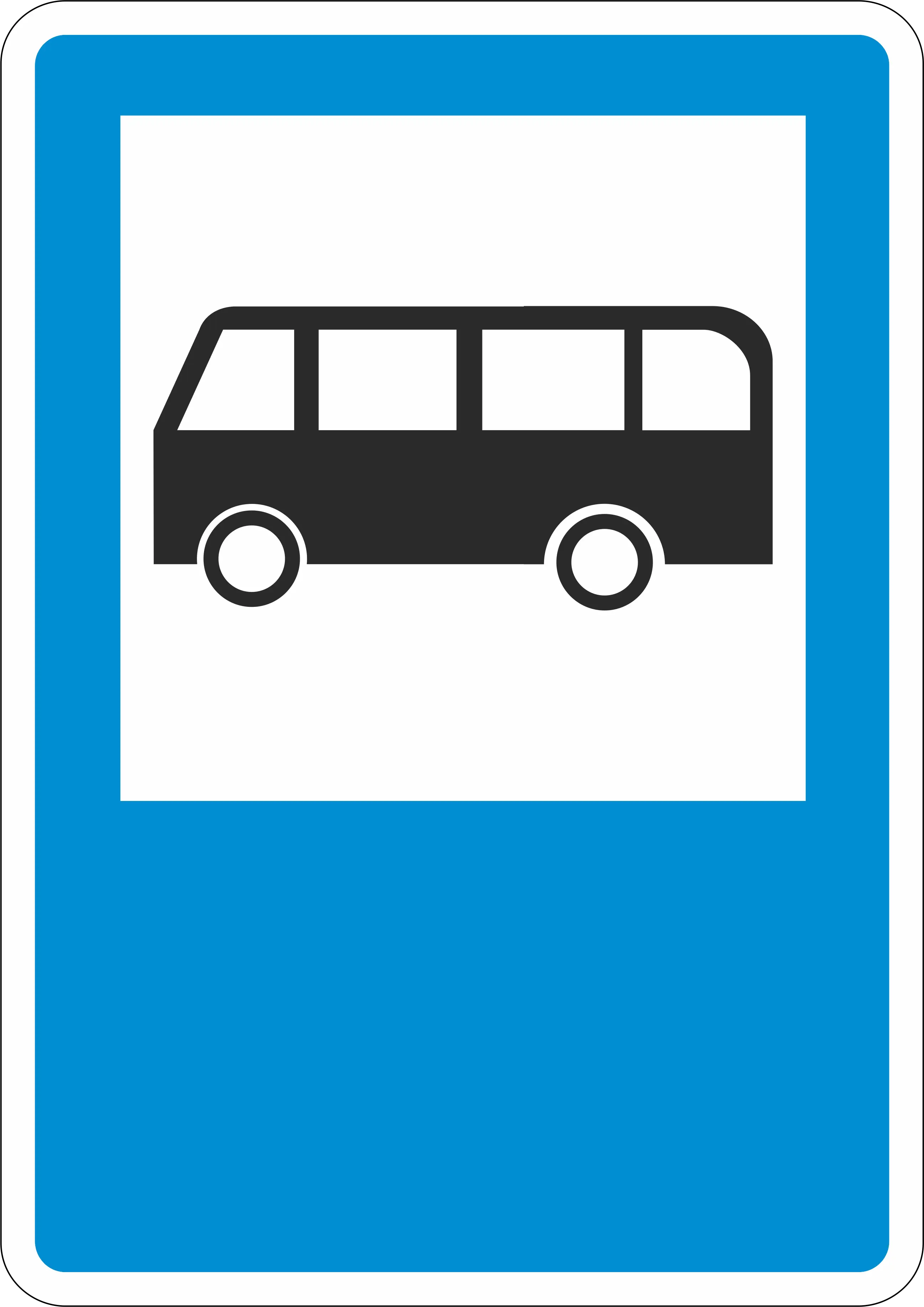 Blue Bus Stop Sign for Public Transportation