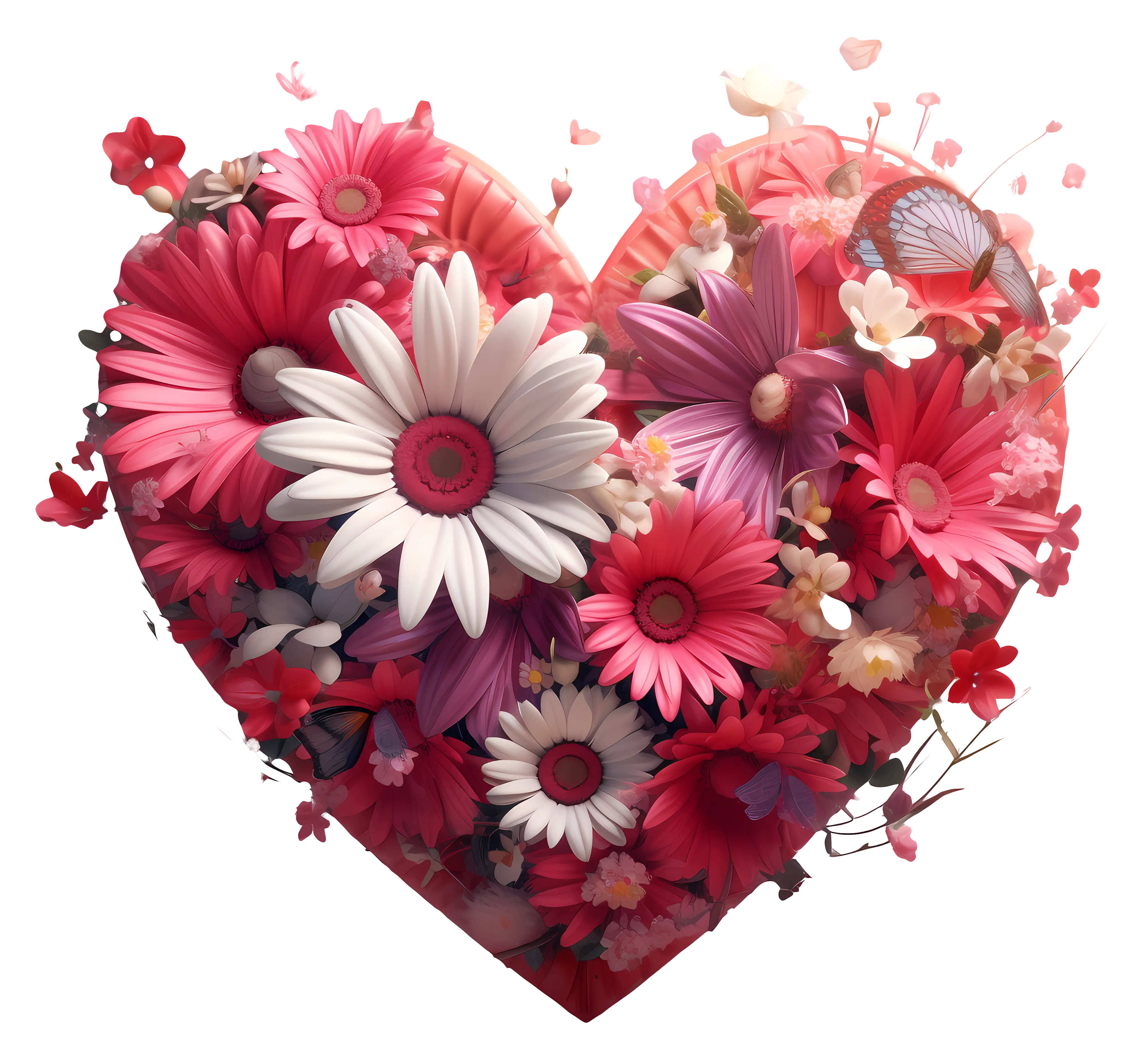 Heart-Shaped Floral Arrangement in Pink Tones