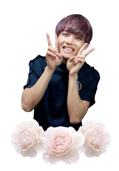 Person Making Peace Sign and Smiling