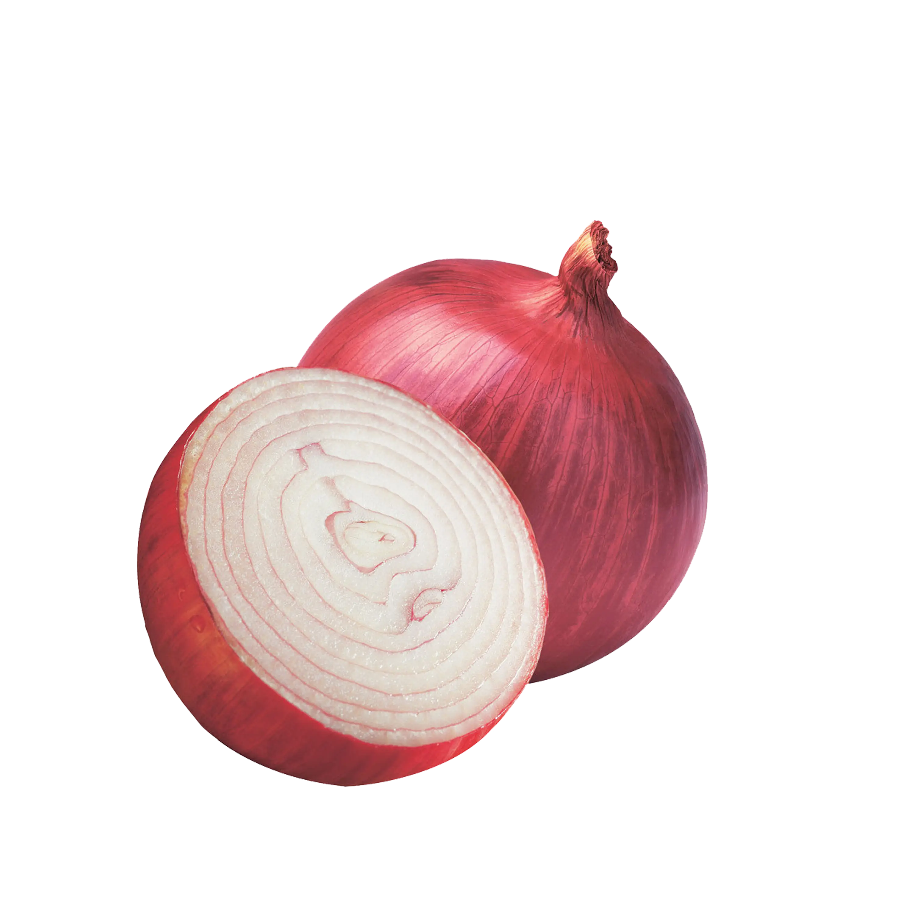 Whole and Sliced Red Onions