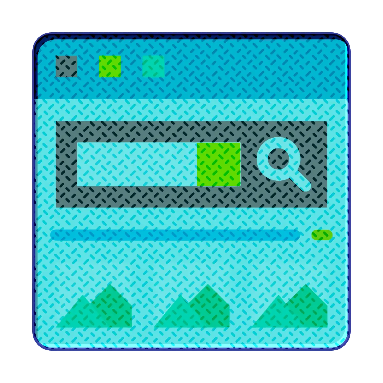 Blue Themed Web Page with Search Bar