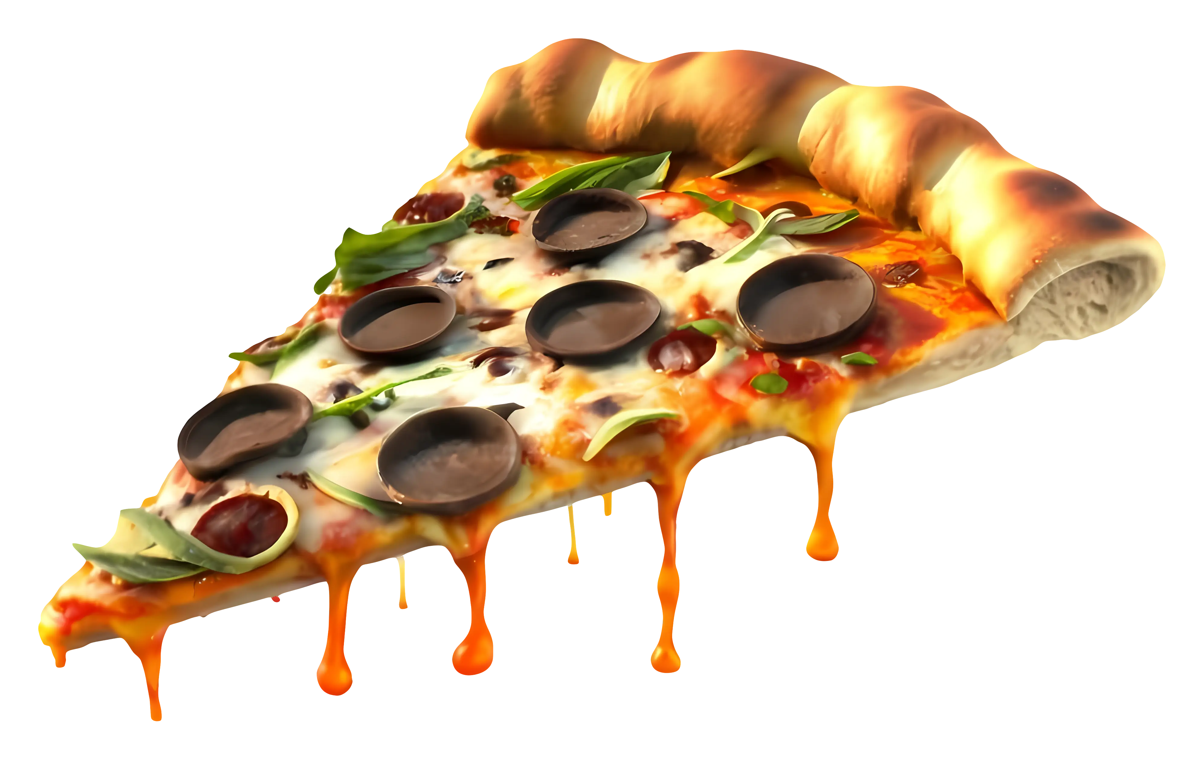 Juicy Pizza Slice with Toppings