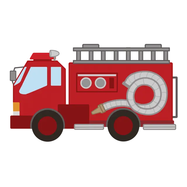Red fire truck cartoon illustration for emergency services