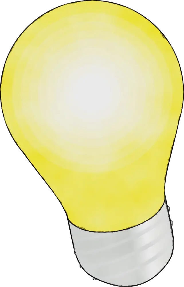 Yellow Glowing Lightbulb Design