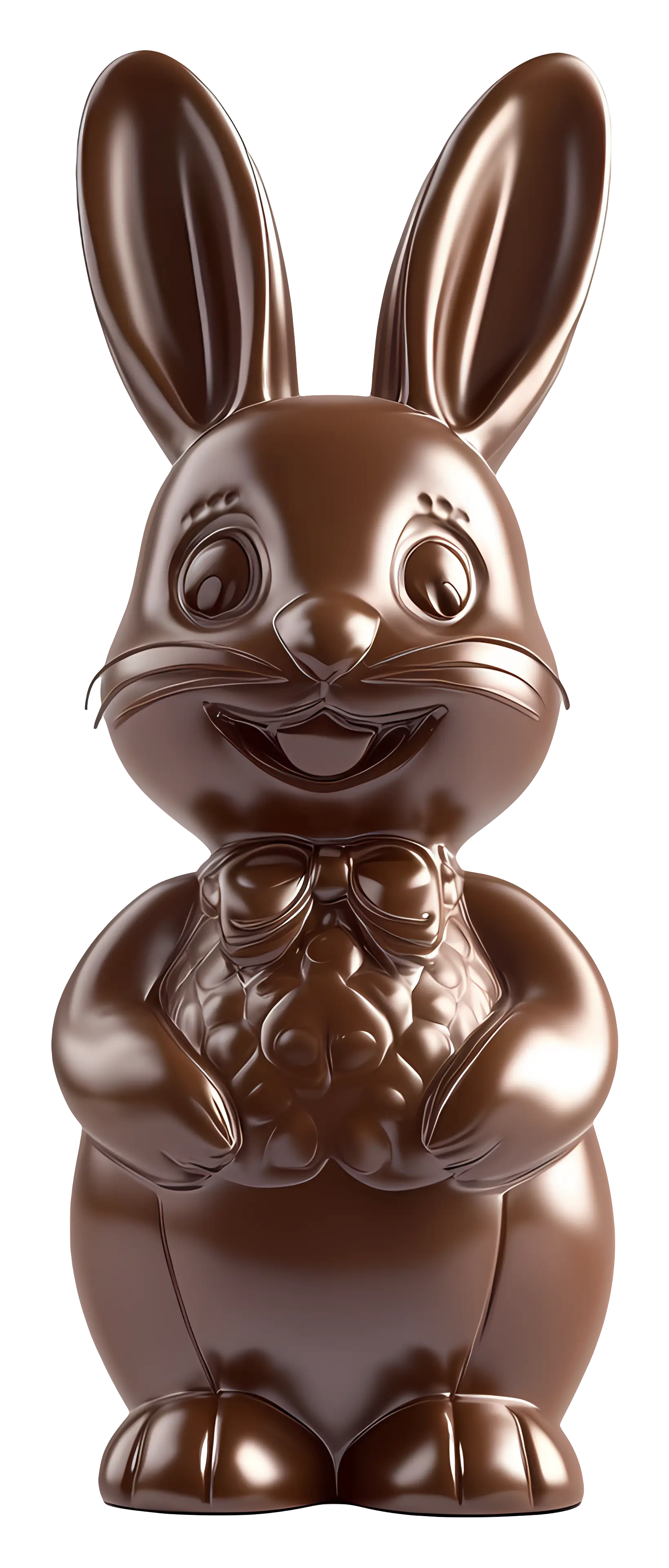 Chocolate Bunny with Bow for Easter
