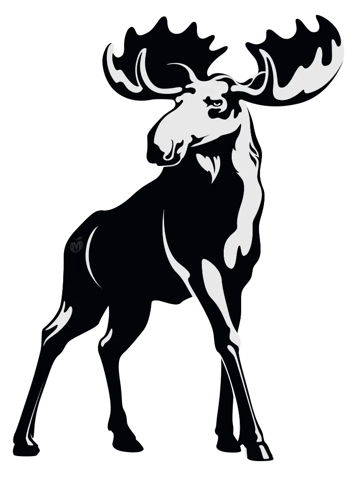 Moose Silhouette in Black