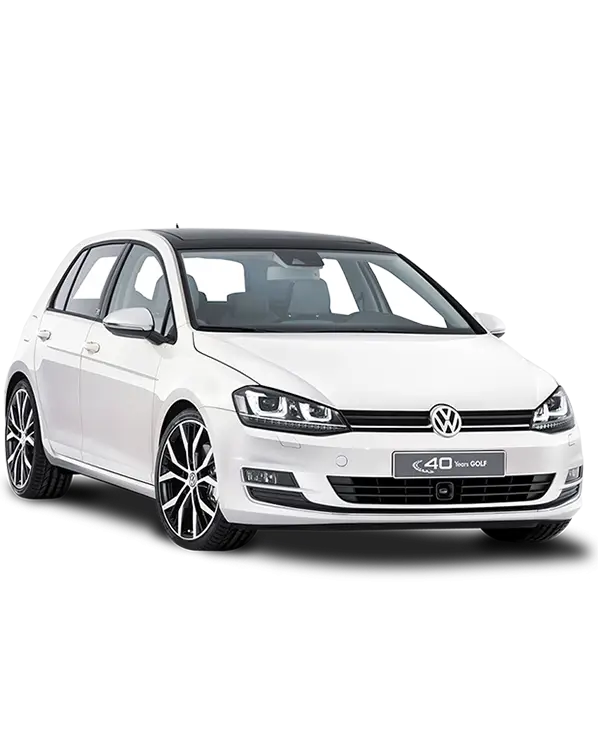 Volkswagen Golf White Hatchback Car