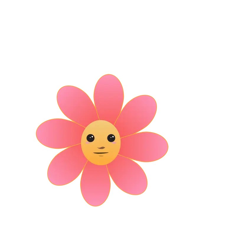 Cute Pink Flower with a Face