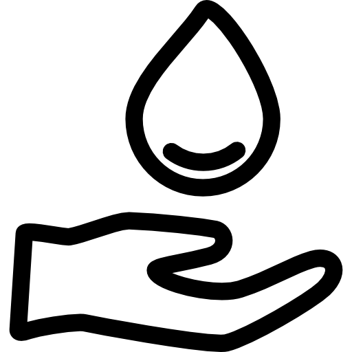 Hand Icon with Water Drop for Conservation Awareness