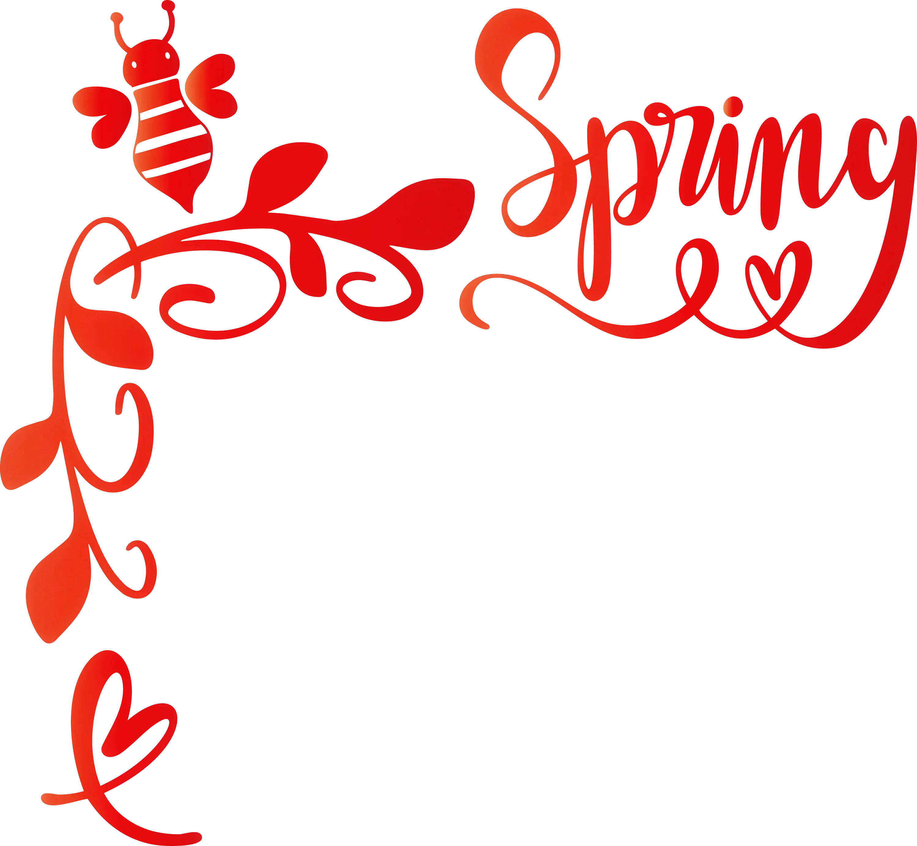 Spring Floral Corner Decoration with Red Patterns