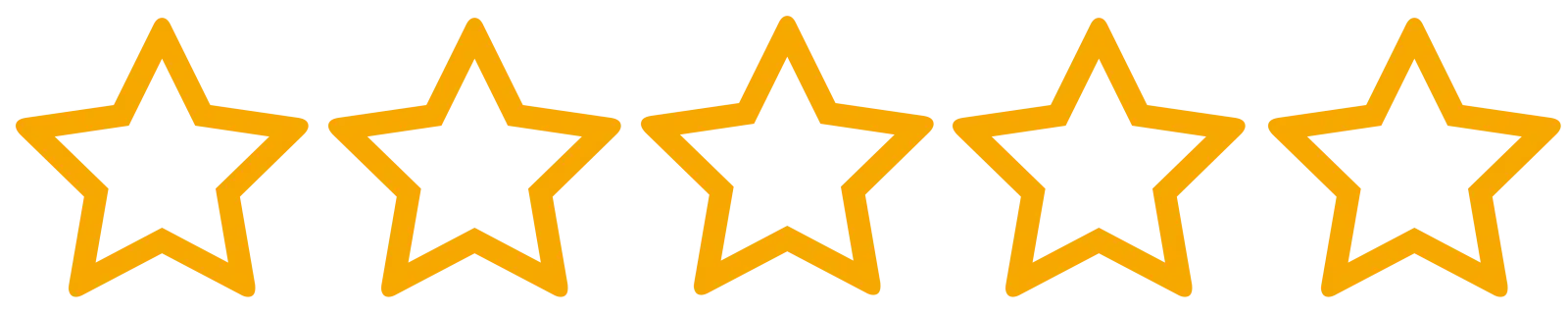 Gold Five-Star Rating Icon for Reviews
