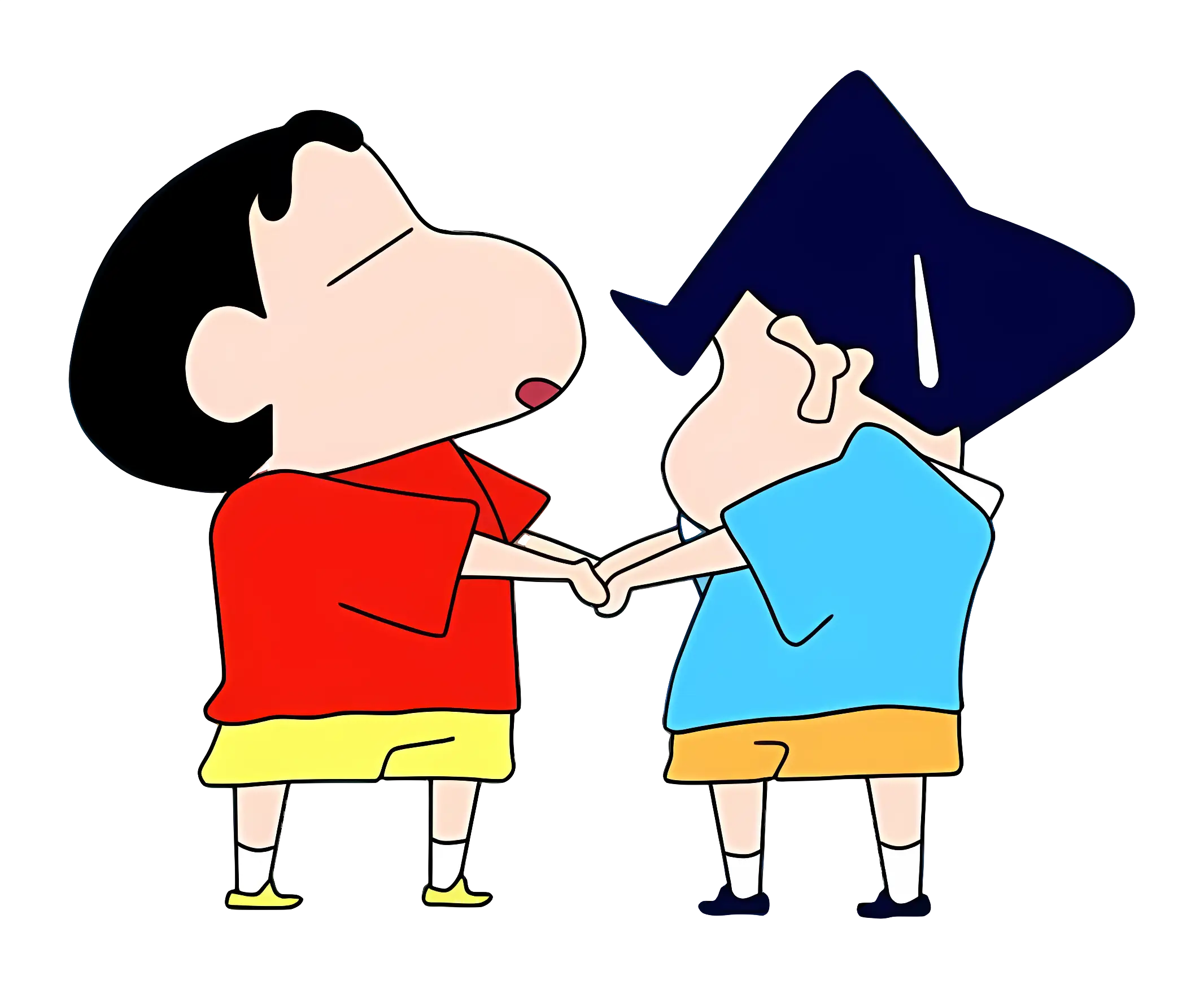 Cartoon Friends Holding Hands