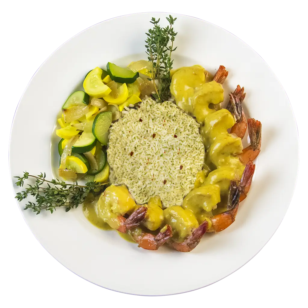 Gourmet Shrimp Curry Dish with Vegetables
