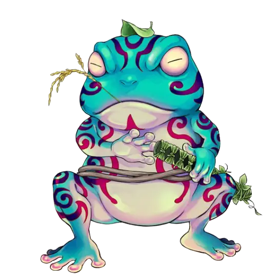 Colorful Cartoon Frog with Patterns