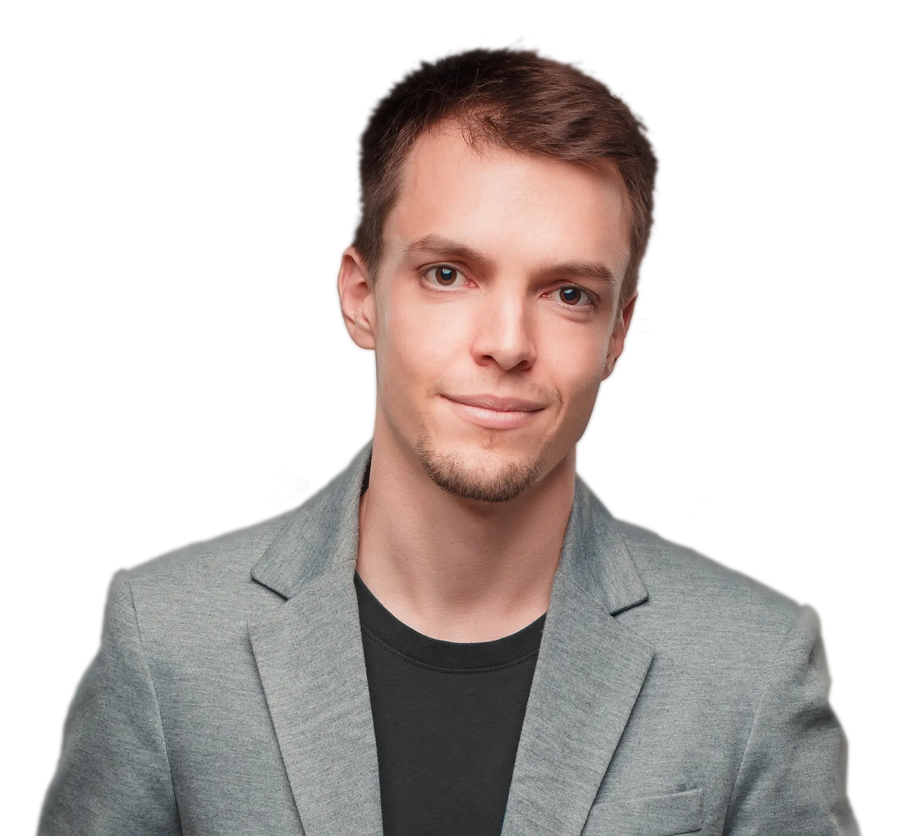 Man in Grey Suit Jacket Professional Portrait