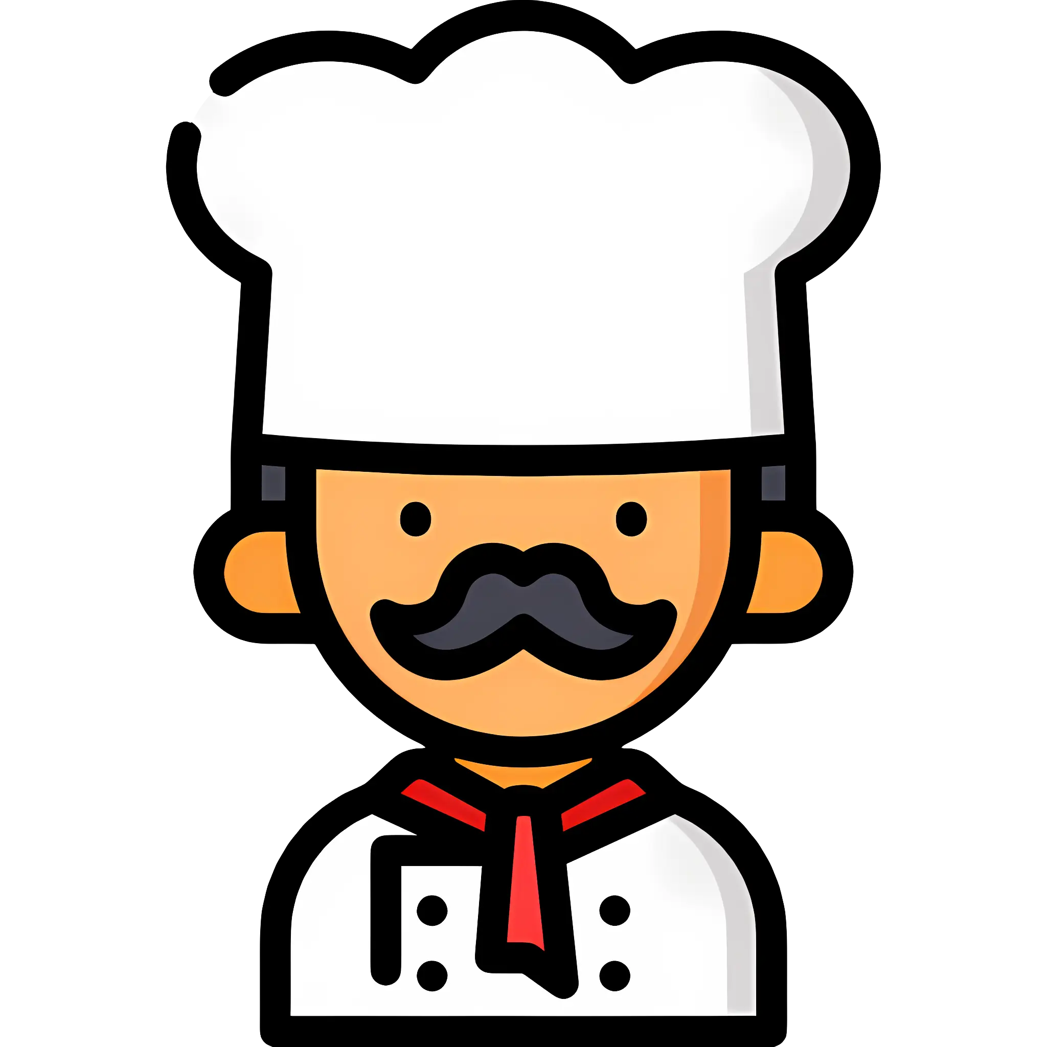 Chef Illustration with Mustache Icon