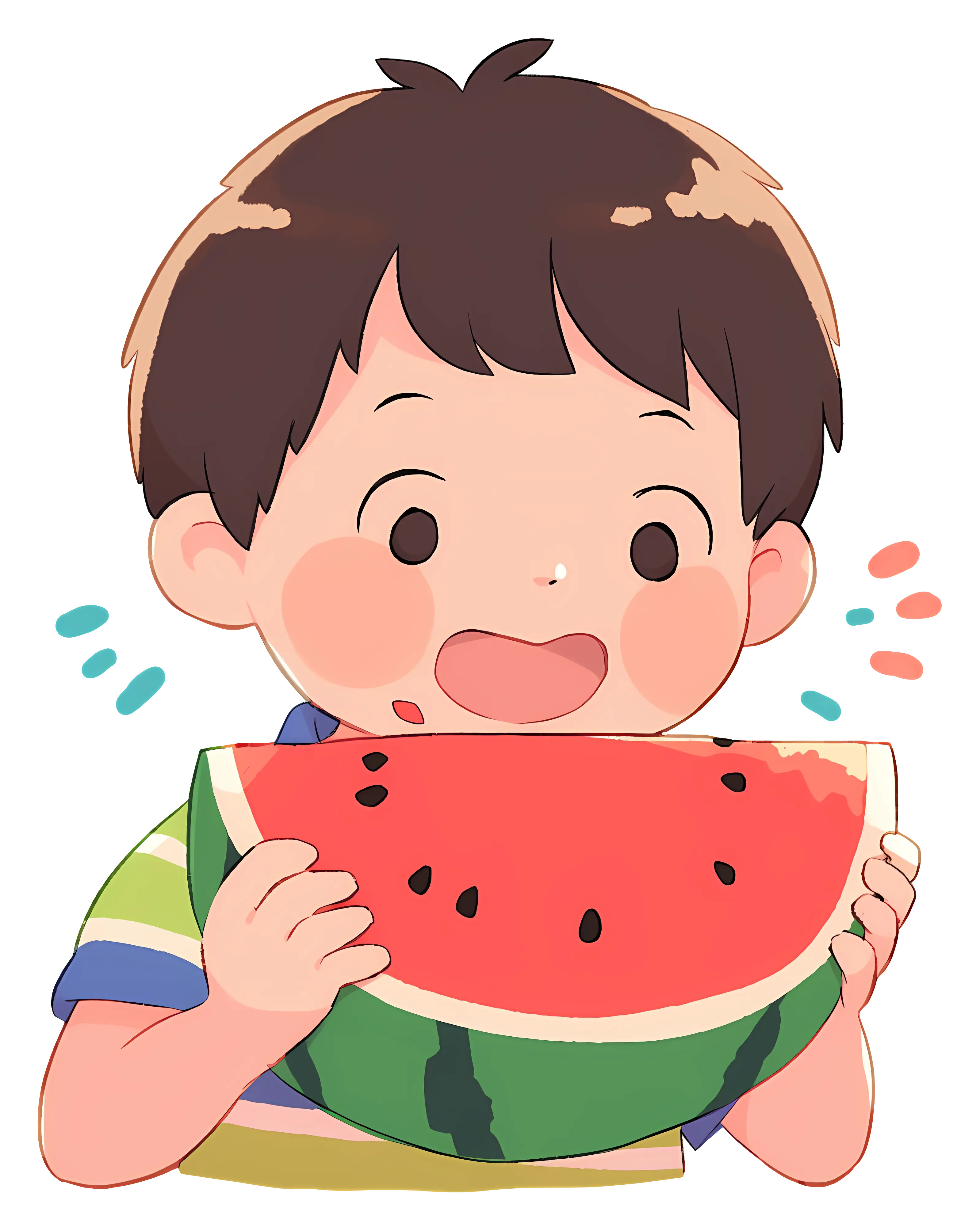 Child Enjoying Watermelon