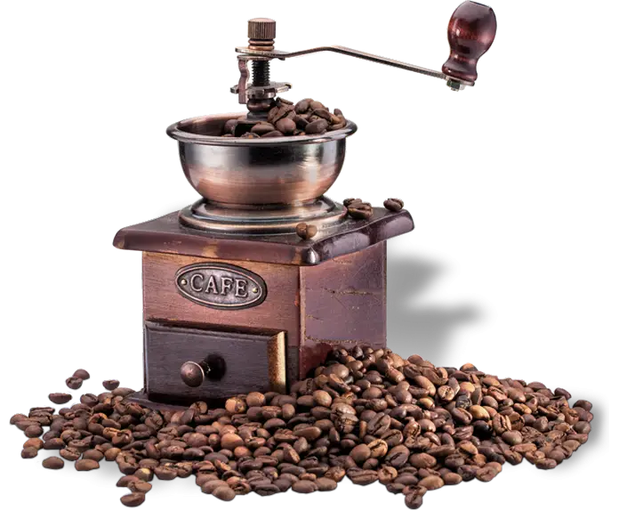 Vintage Coffee Grinder with Beans