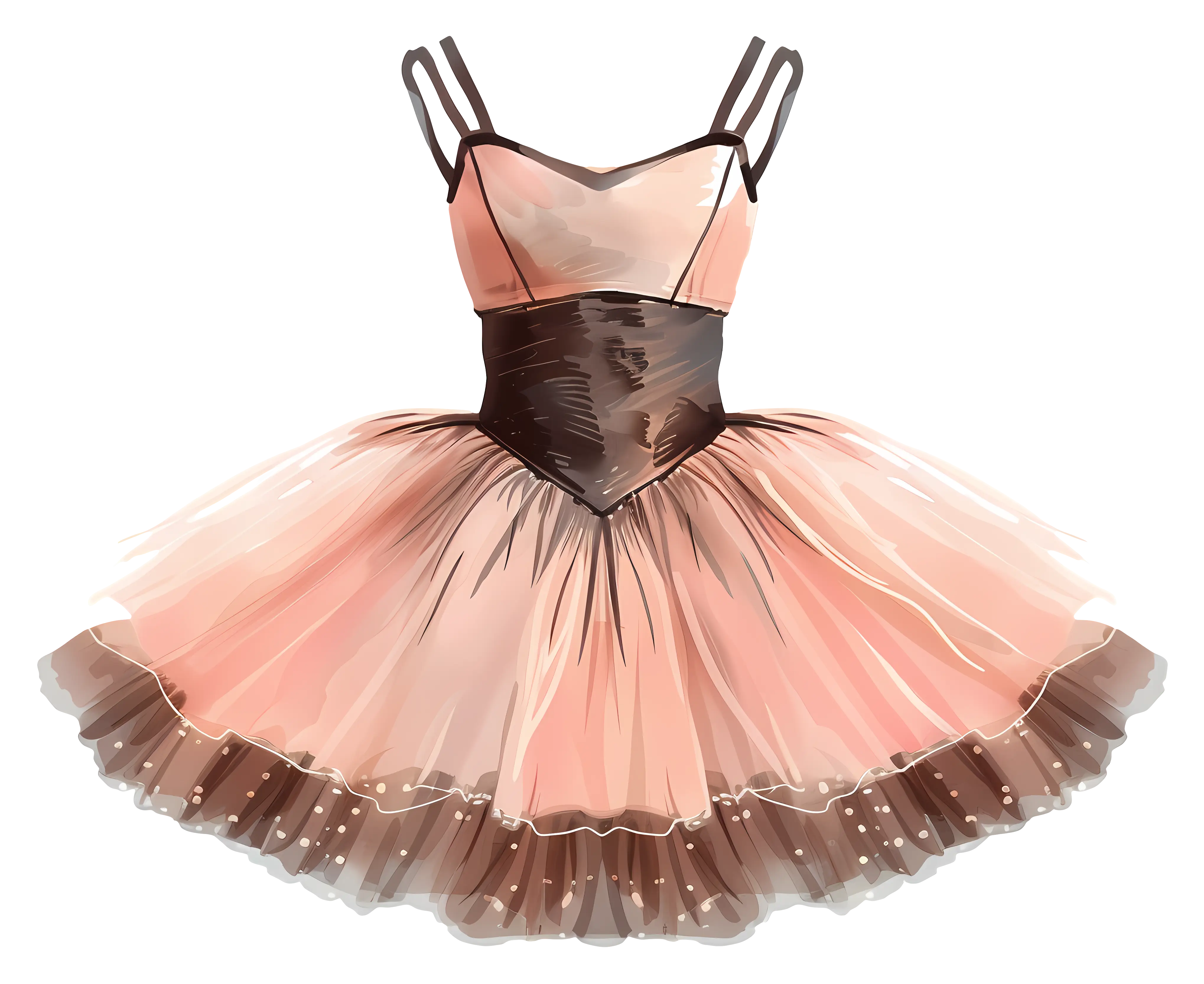 Elegant Pink and Brown Dress