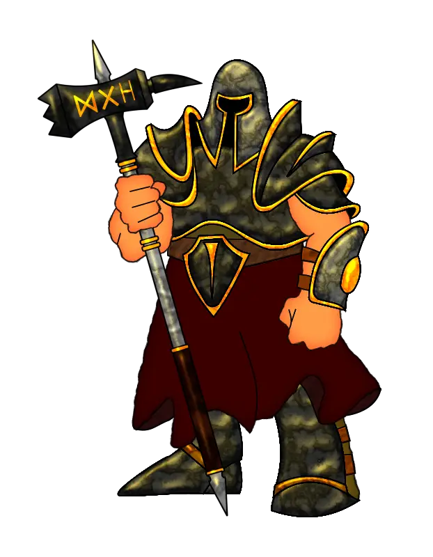 Fantasy Warrior Character with Armor and Weapon