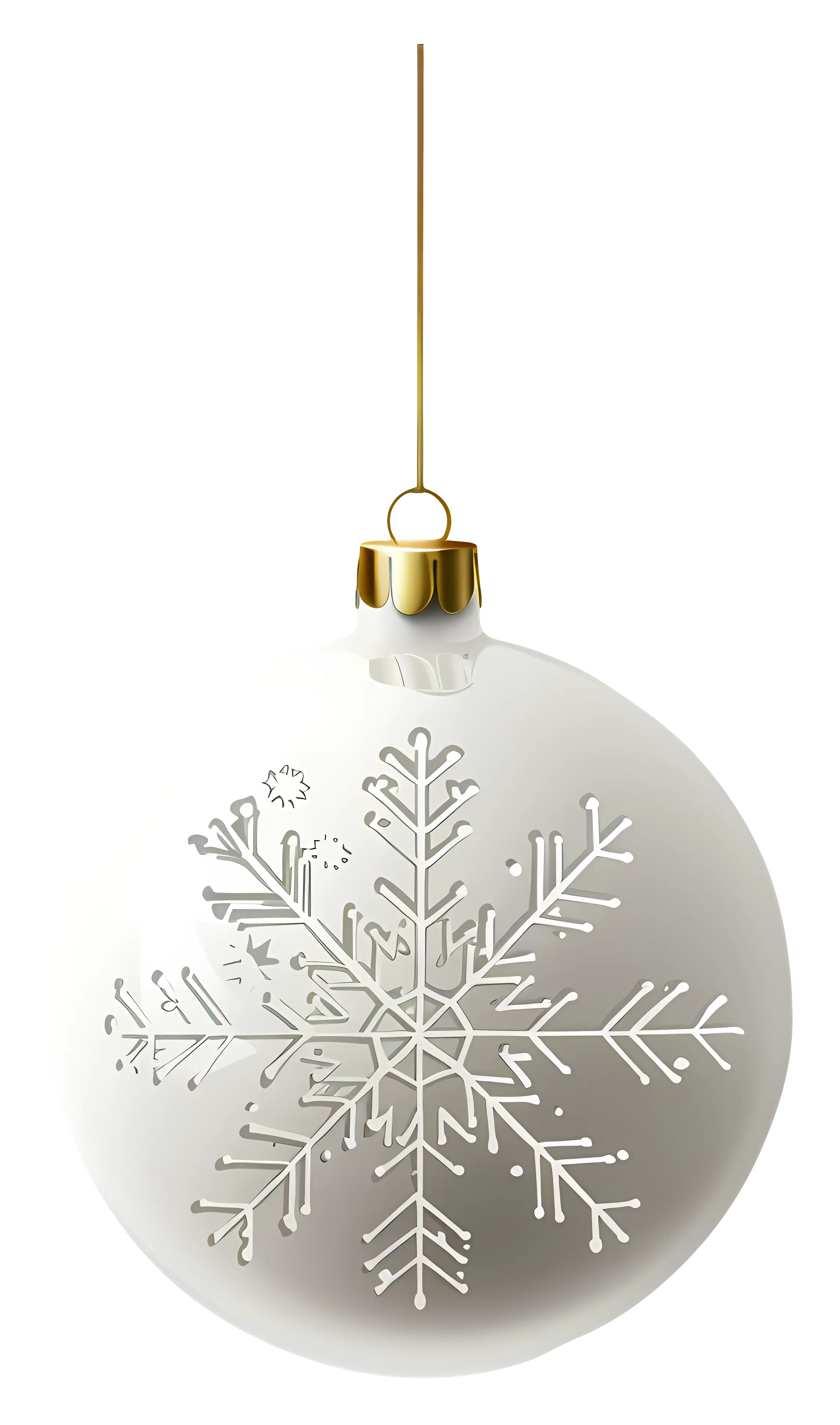 White Christmas Ornament with Snowflake Design