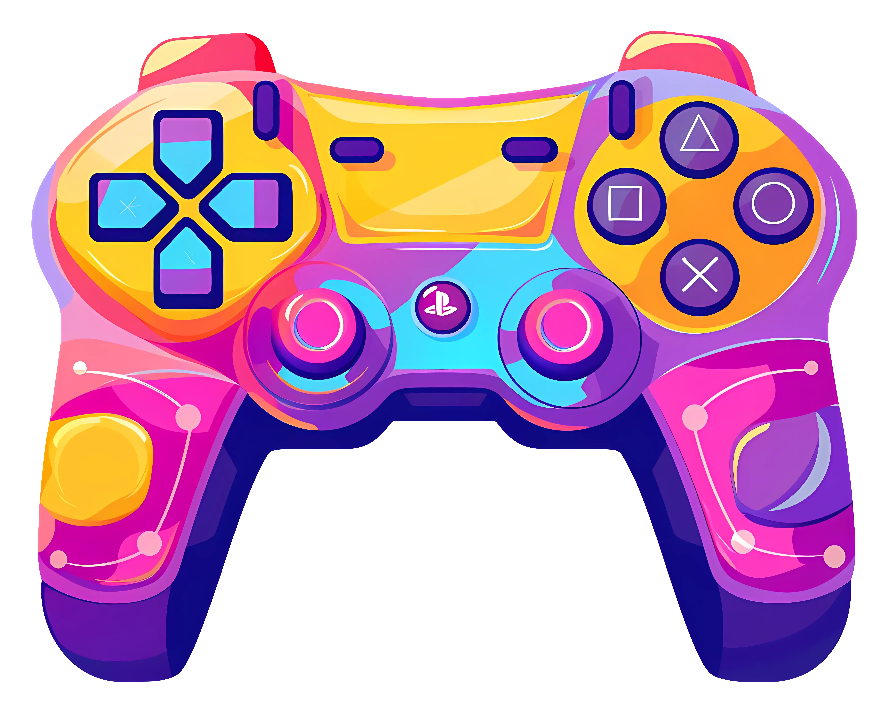 Colorful Gaming Controller Illustration