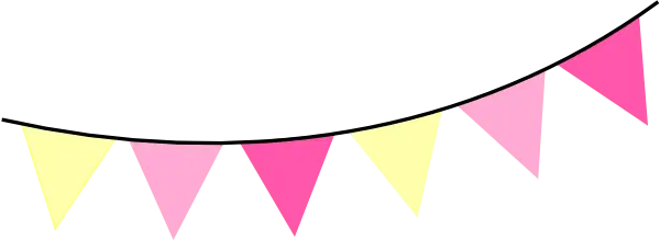 Pink and Yellow Pennant Garland for Party Decor