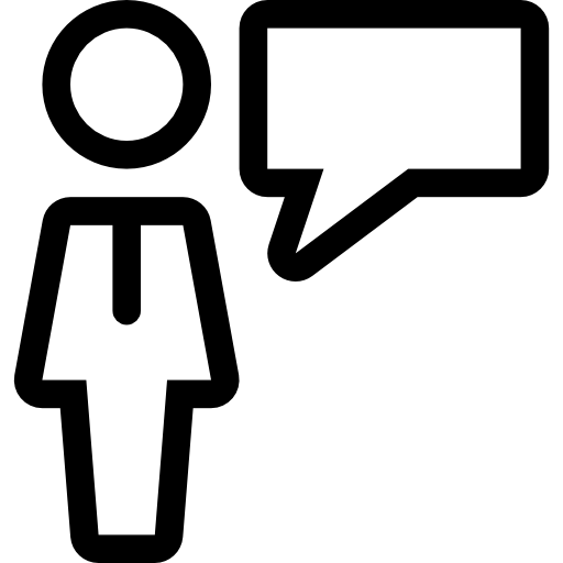 Person Icon with Speech Bubble