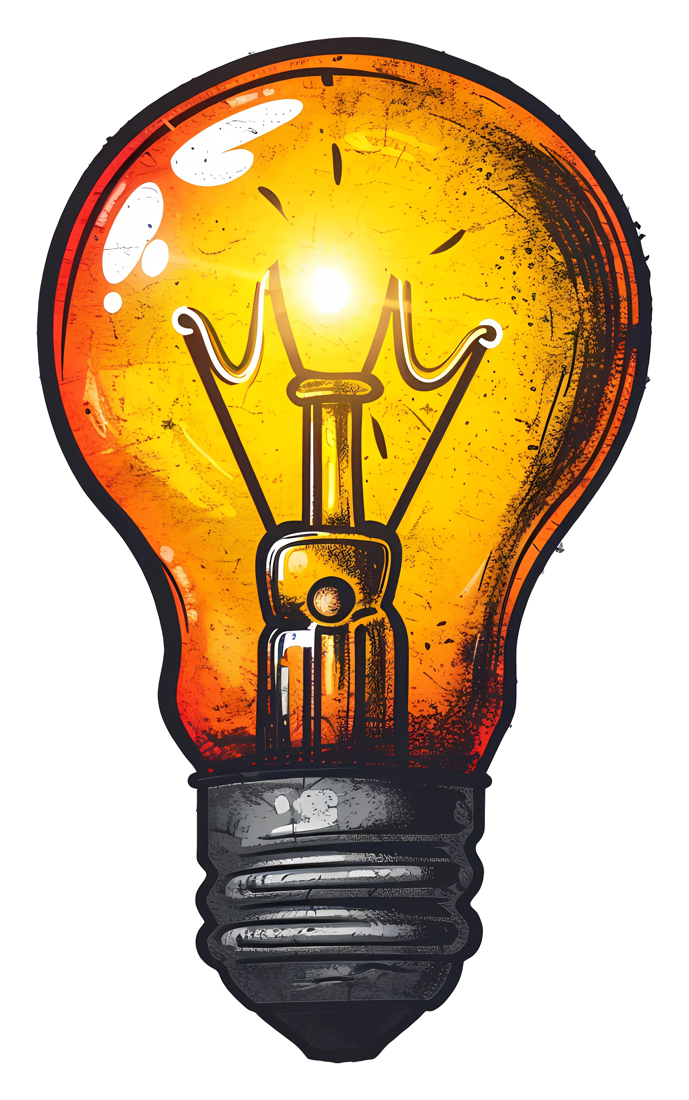 Glowing Light Bulb Art for Innovation Concept