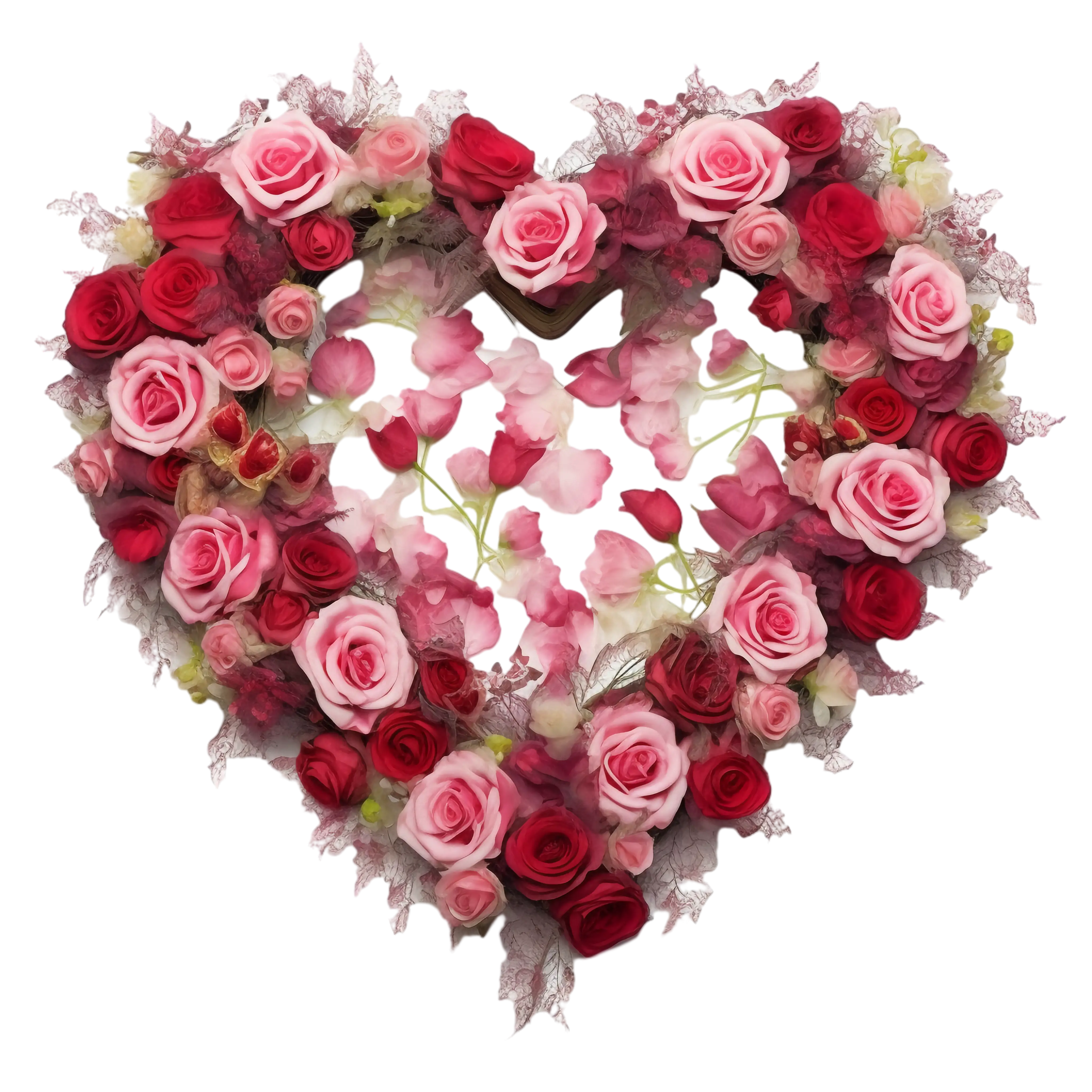 Heart-Shaped Floral Arrangement with Roses