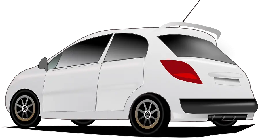 White Compact Car Illustration