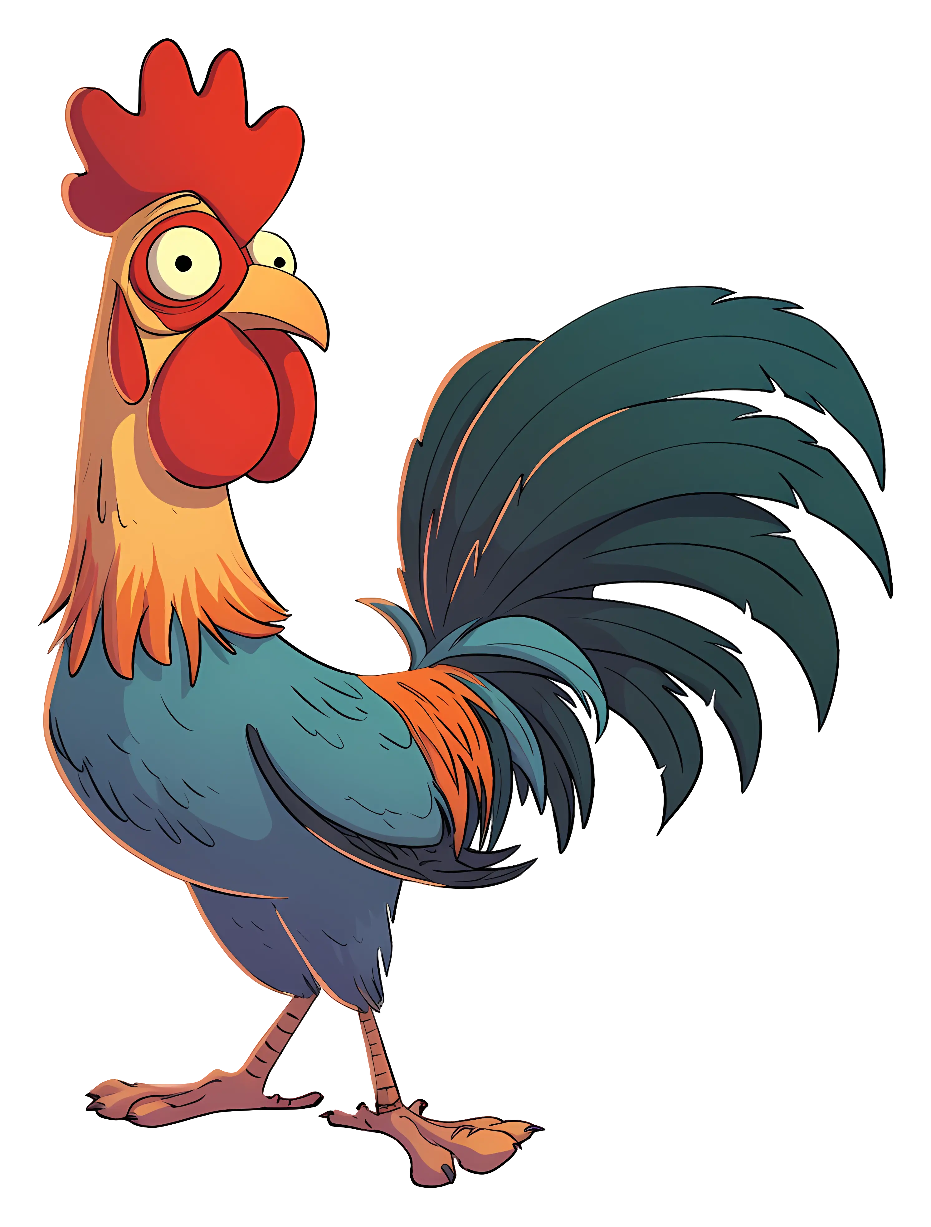 Colorful Crowing Rooster
