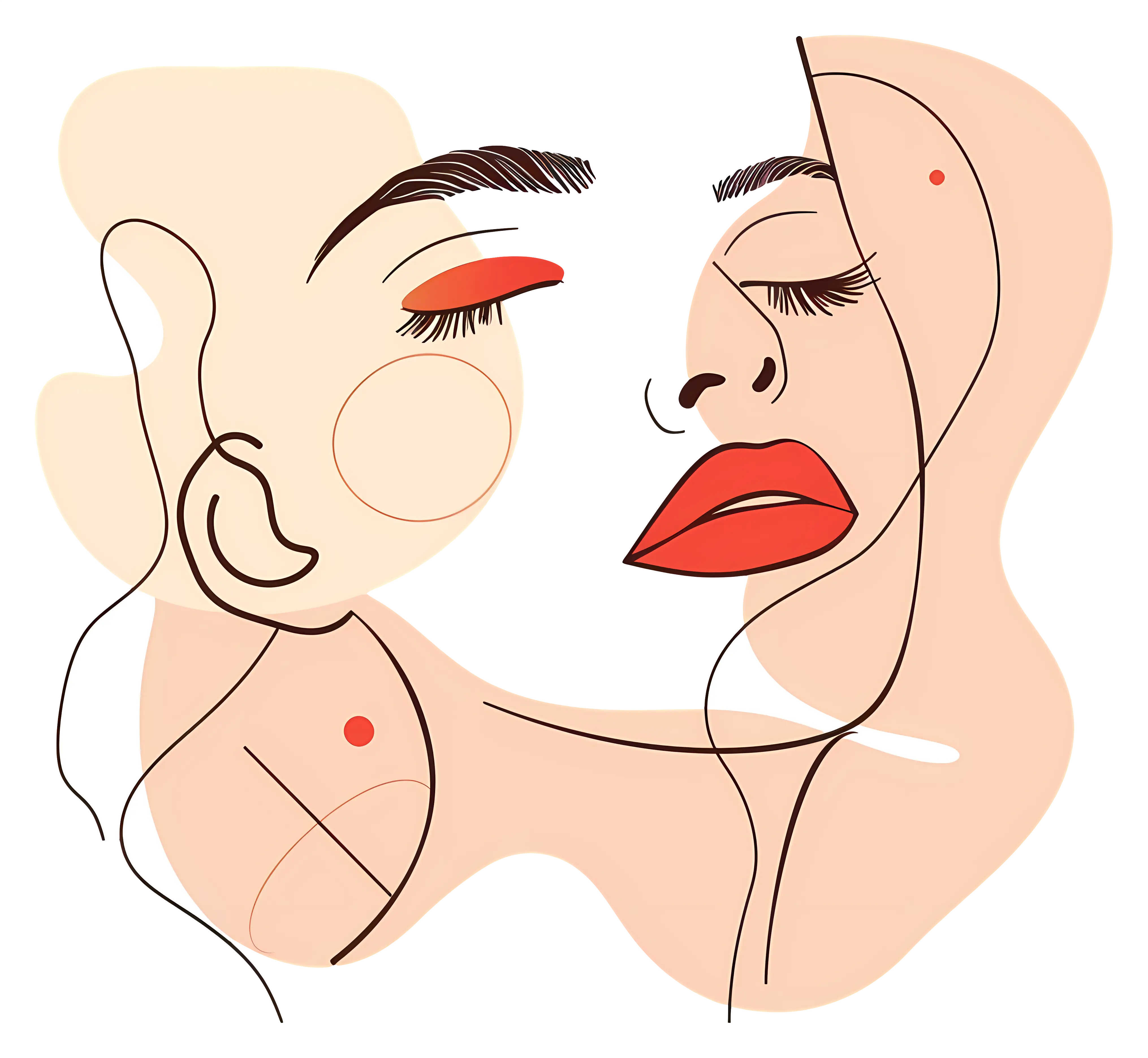 Abstract Line Art Faces