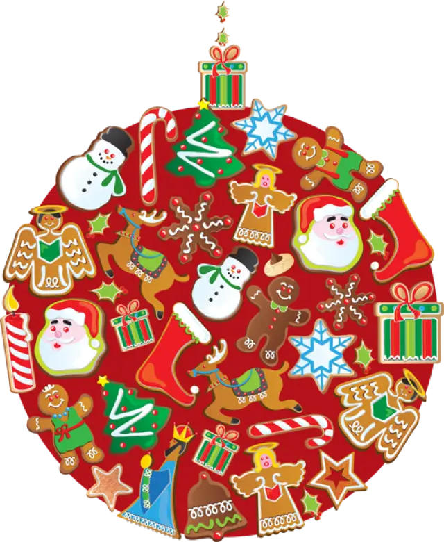 Christmas Ornament with Holiday Icons
