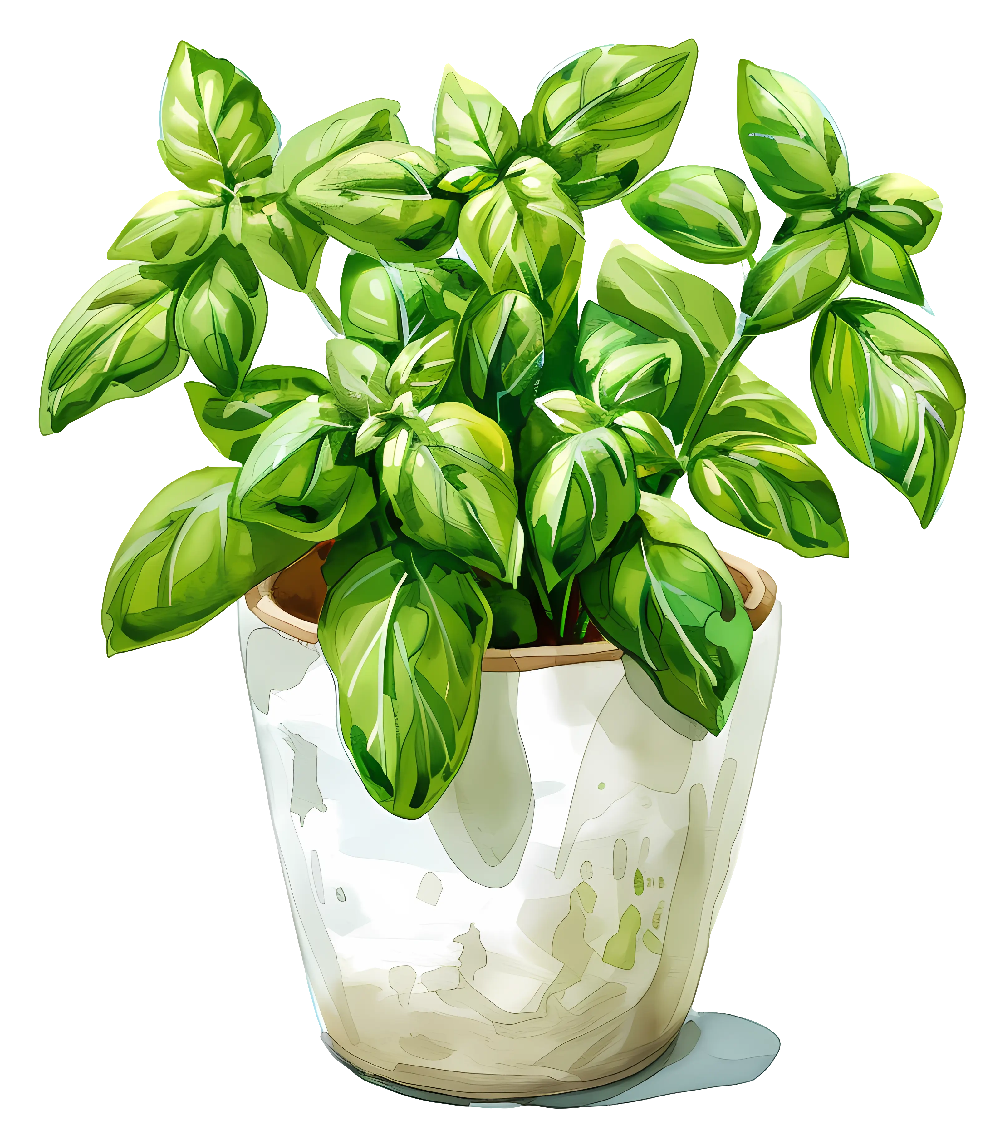 Potted Basil Plant