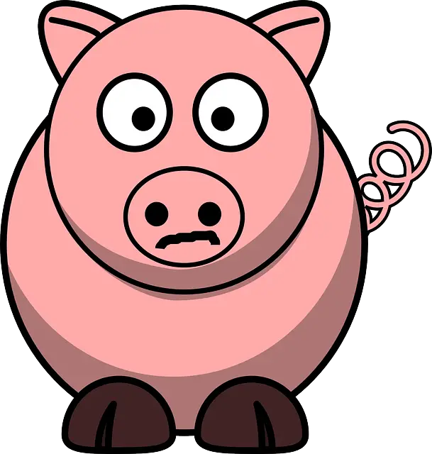 Adorable Cartoon Pig Character with Pink Design