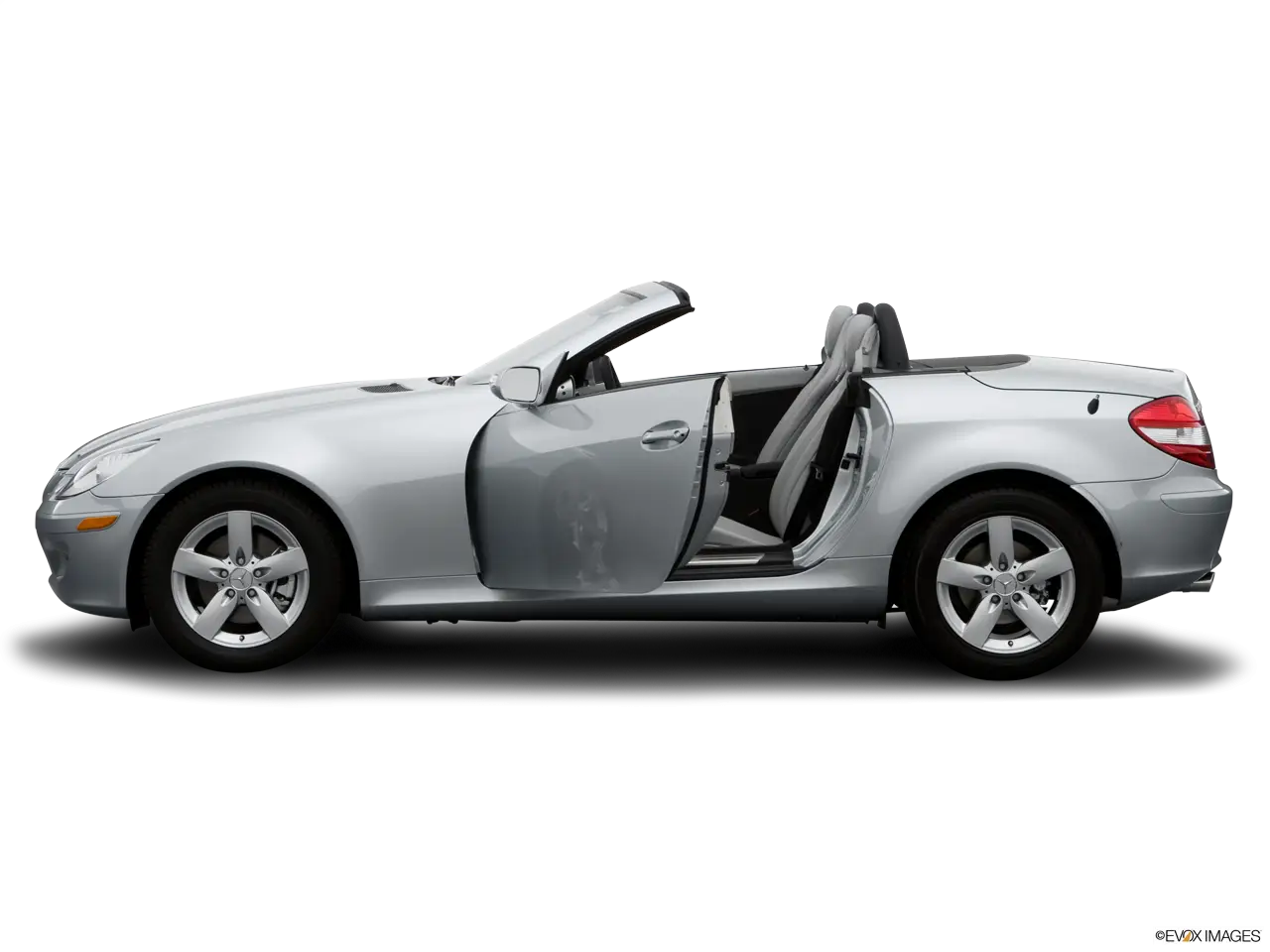 Silver Convertible Car with Open Door