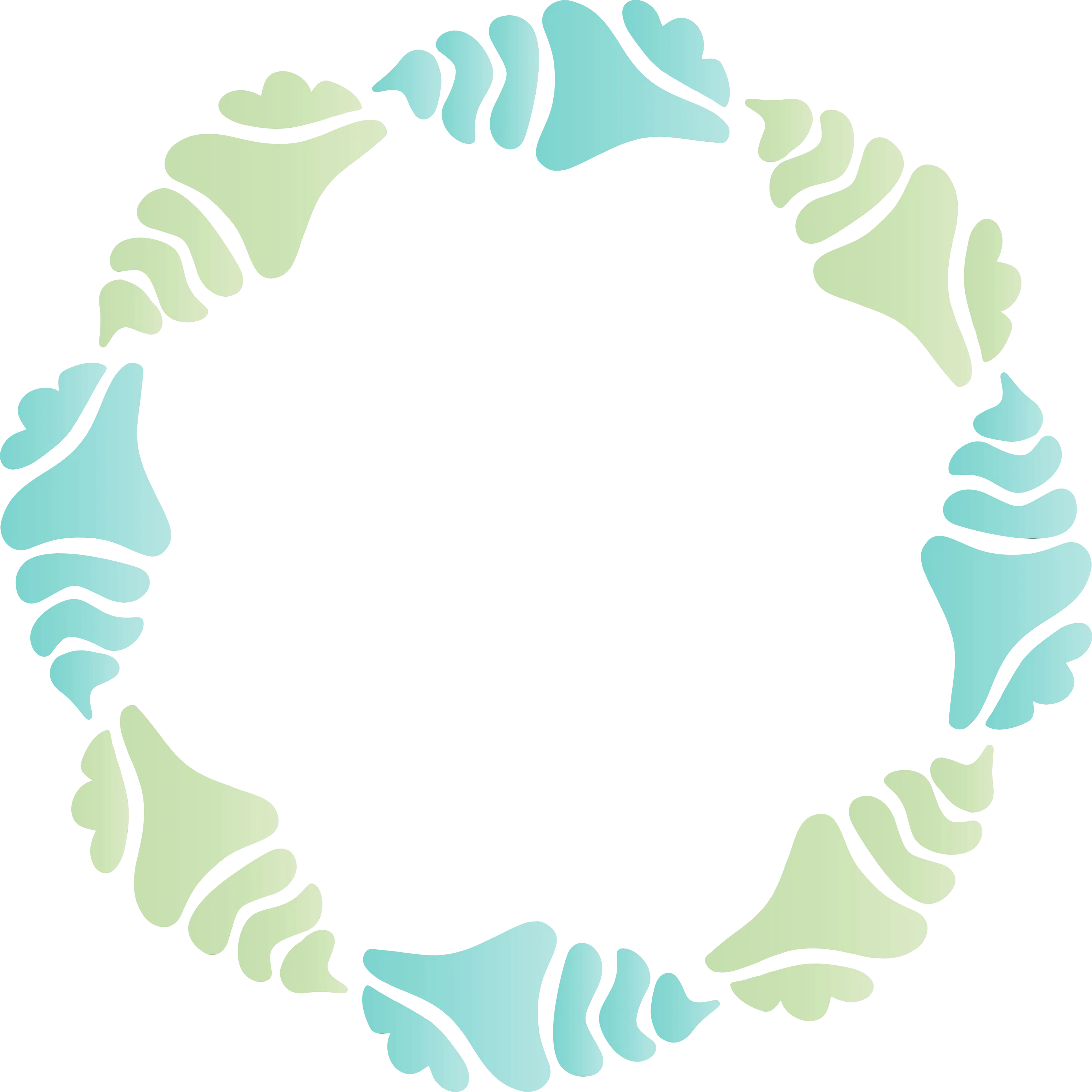 Green and Blue Seashell Circular Frame