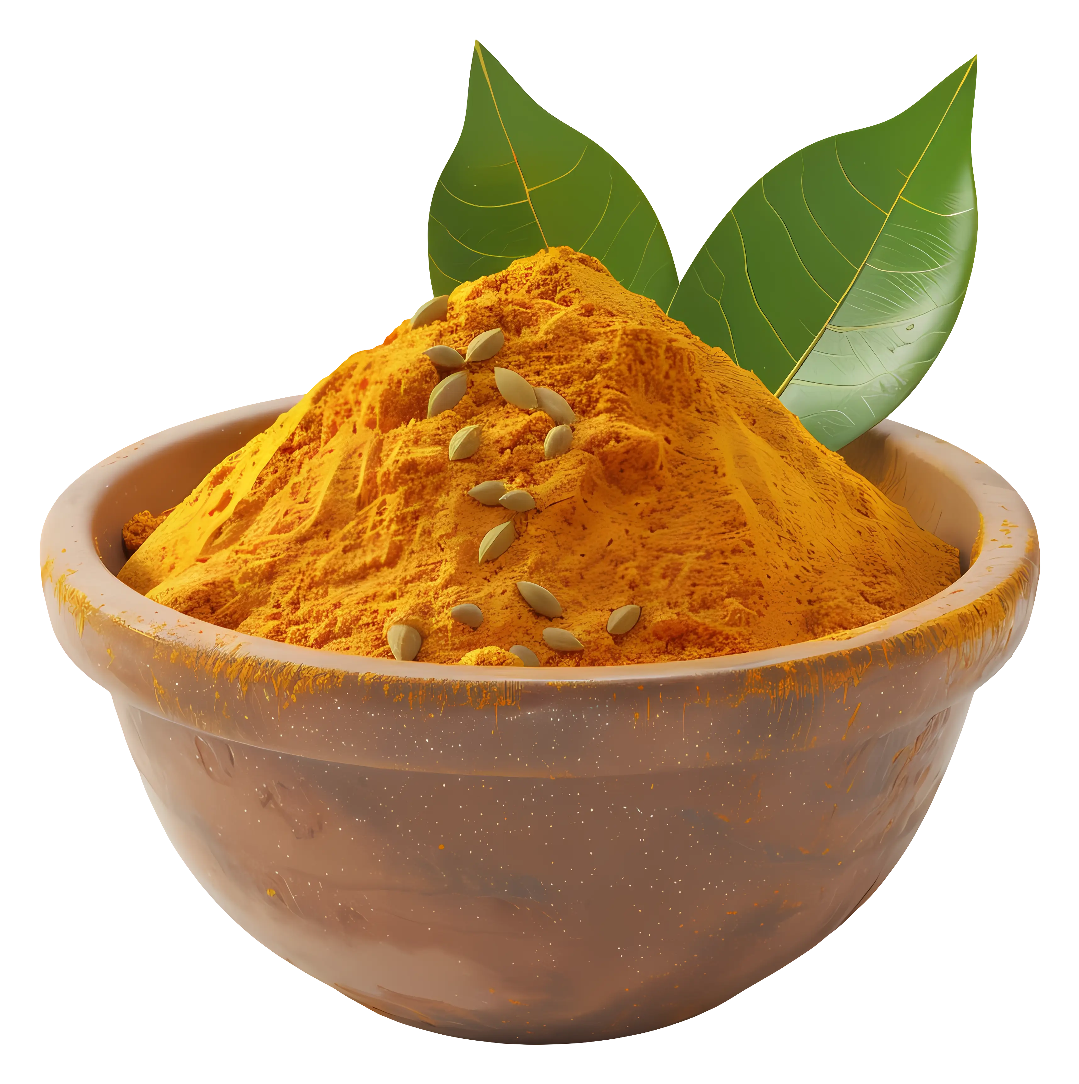 Bowl of Turmeric Powder Illustration