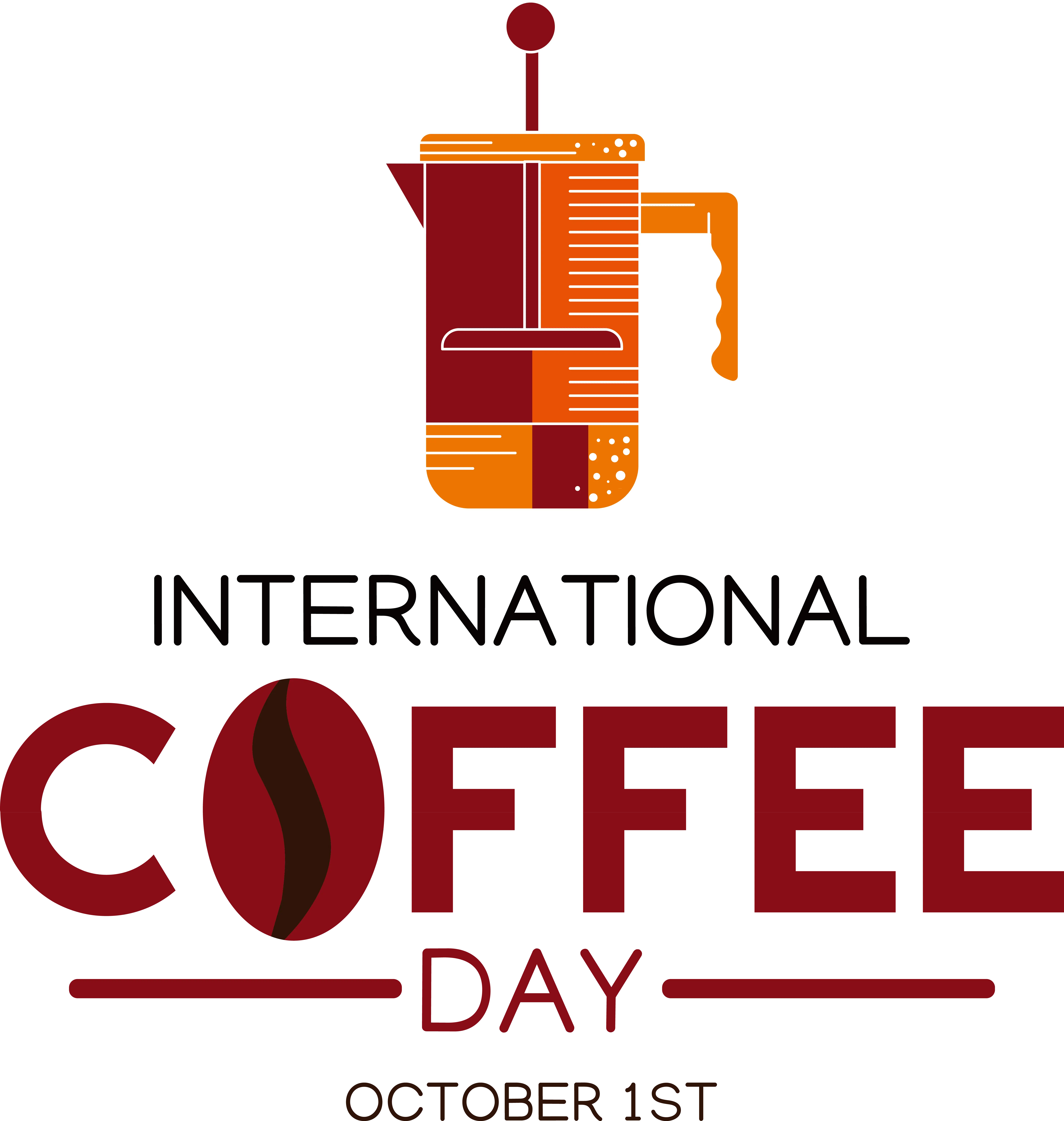 French Press Illustration for International Coffee Day