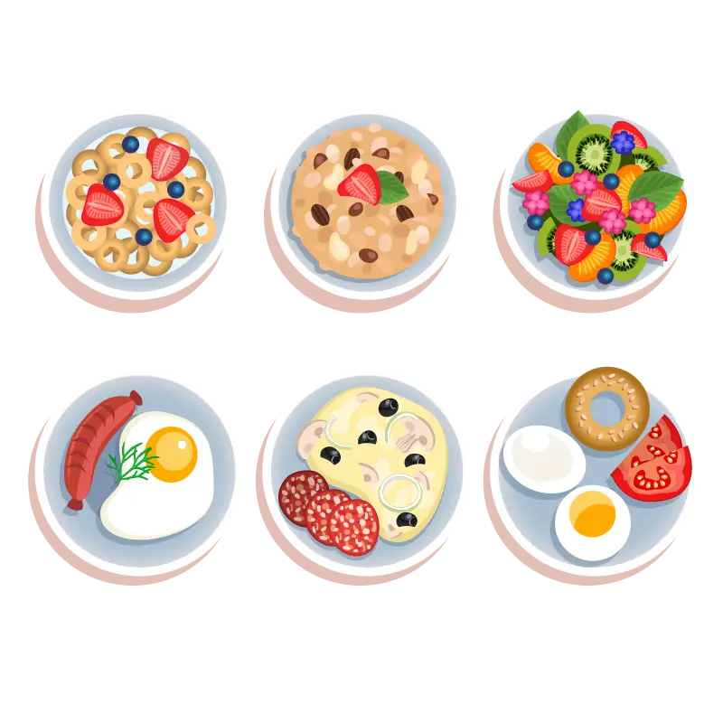 Variety of Breakfast Plates