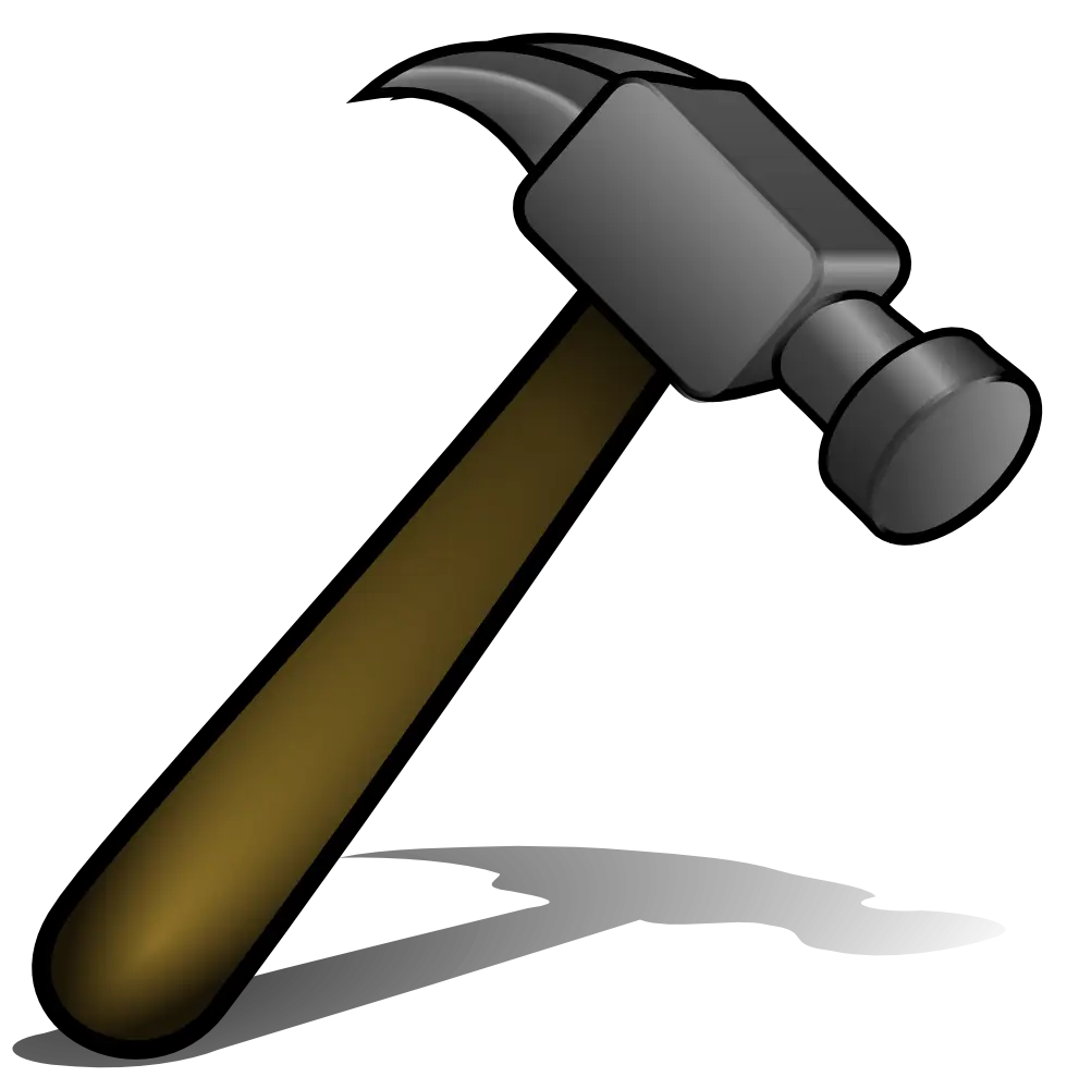 Cartoon Hammer with Wooden Handle