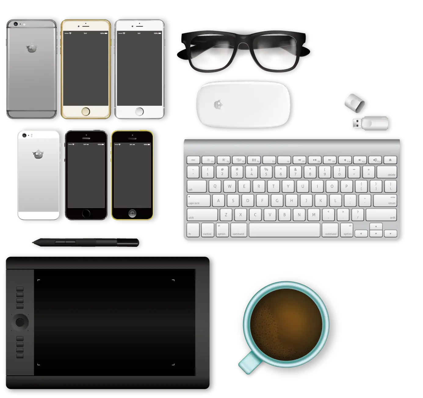 Collection of Office Supplies and Gadgets