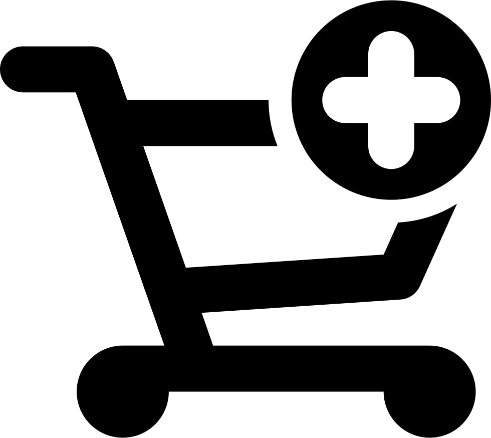 Shopping Cart with Add Icon for E-commerce