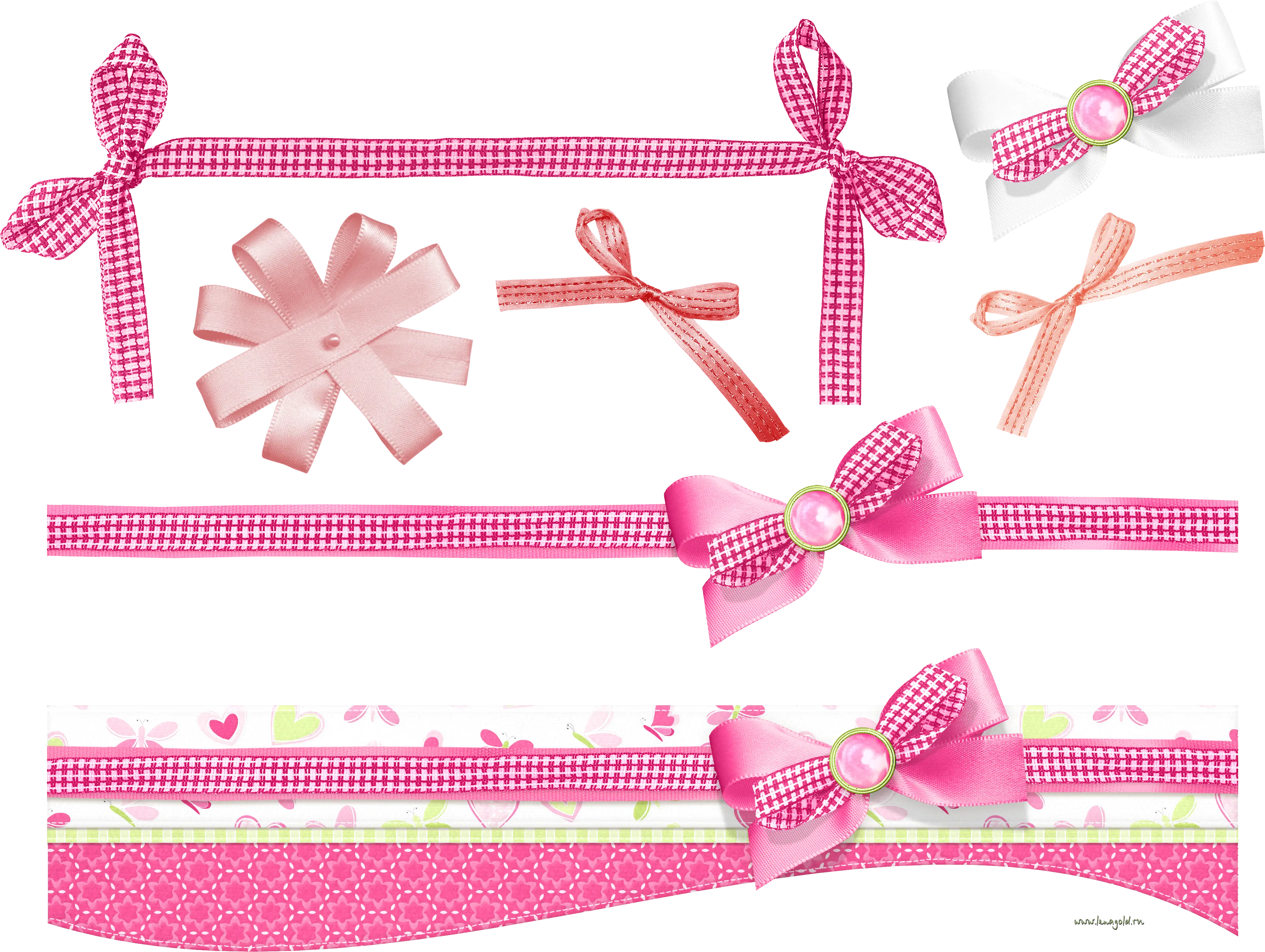 Pink Decorative Ribbons and Bows
