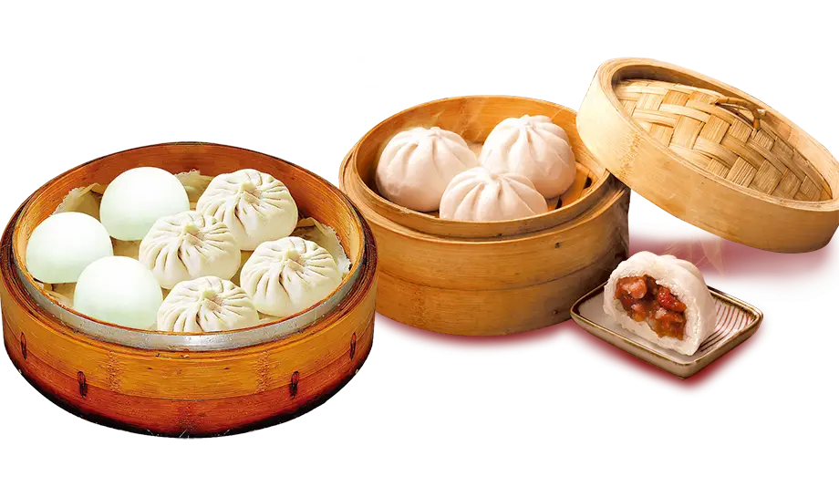 Steamed Buns in Bamboo Baskets
