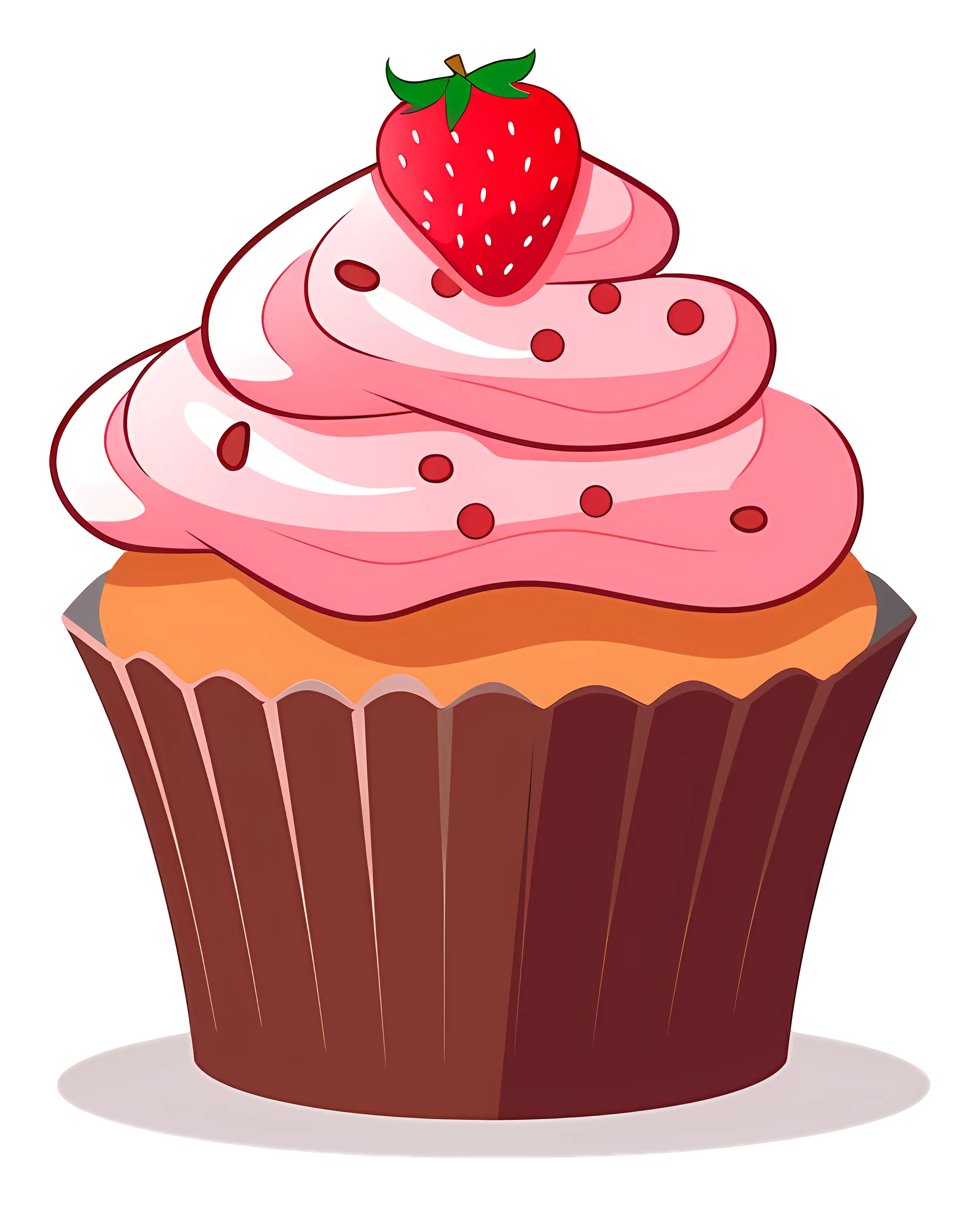 Delicious Strawberry Cupcake with Frosting